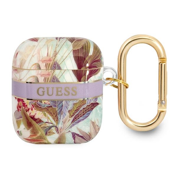Guess GUA2HHFLU AirPods-suojus violetti/violetti Kukkahihna-mallisto