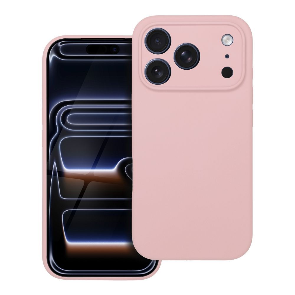Suojakuori iPhone 17 PRO:lle Silikoninen 2mm puuterivaaleanpunainen