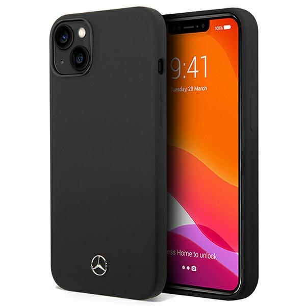 Mercedes Silicone Line Suojakuori iPhone 14 Pluslle - musta