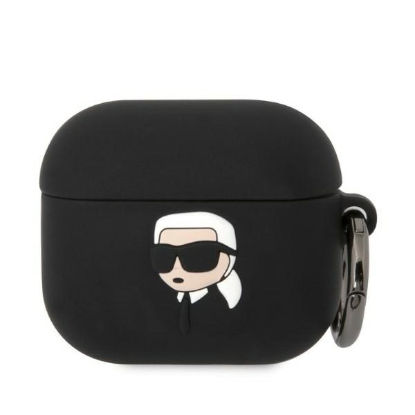 Karl Lagerfeld Silikoninen Karl Head 3D Suojakuori AirPods 3:lle - musta