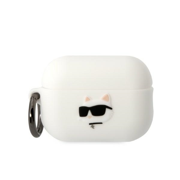 Karl Lagerfeld KLAP2RUNCHH AirPods Pro 2 Suojakuori valkoinen/valkoinen Silikoninen Choupette Head 3D