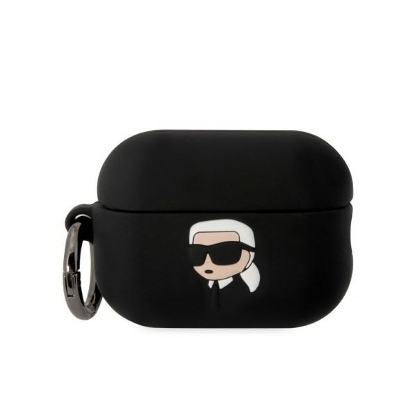 Karl Lagerfeld Suojakuori AirPods Pro 2:lle KLAP2RUNIKK musta 3D Silikoninen NFT Karl