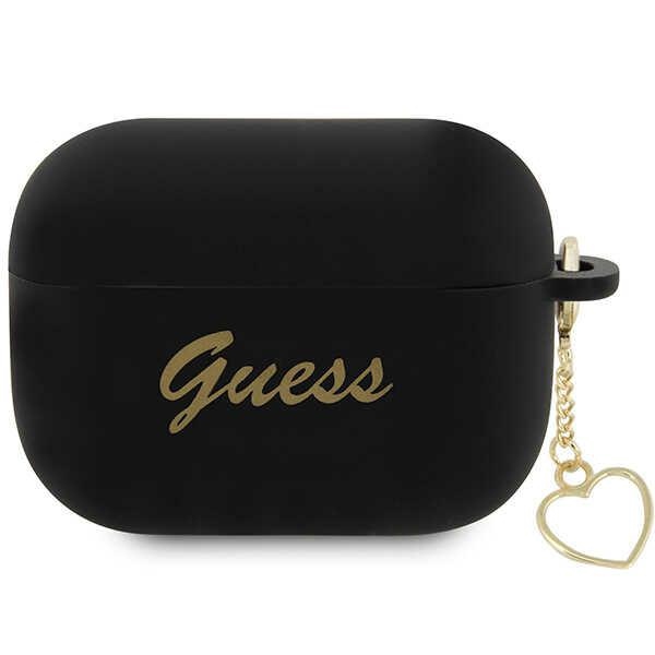 Guess GUAP2LSCHSK AirPods Pro 2 Silikoninen Suojakuori musta/musta Charm Heart Collection