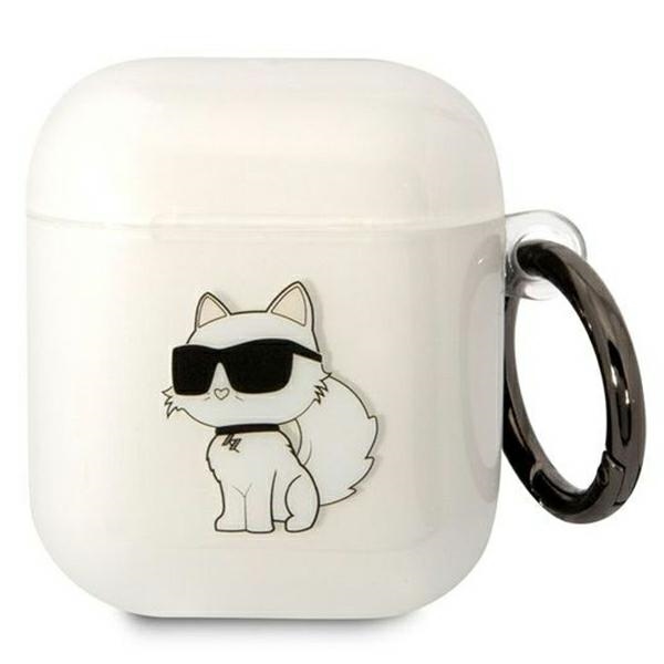 Karl Lagerfeld KLA2HNCHTCT läpinäkyvä suojus AirPods 1/2:lle Ikonik Choupette