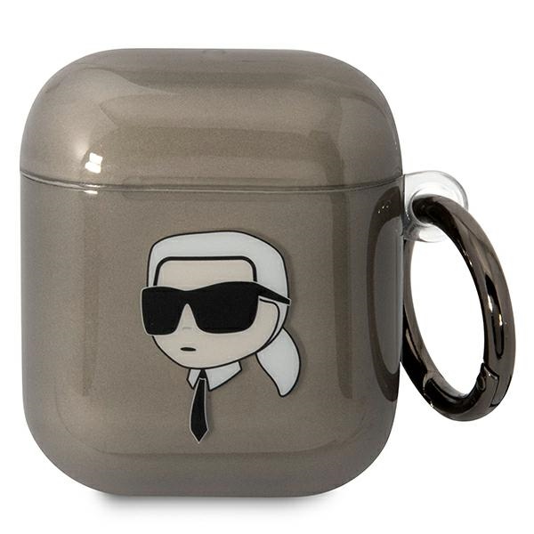 Karl Lagerfeld KLA2HNIKTCK musta suojus AirPods 1/2:lle Karlin pää