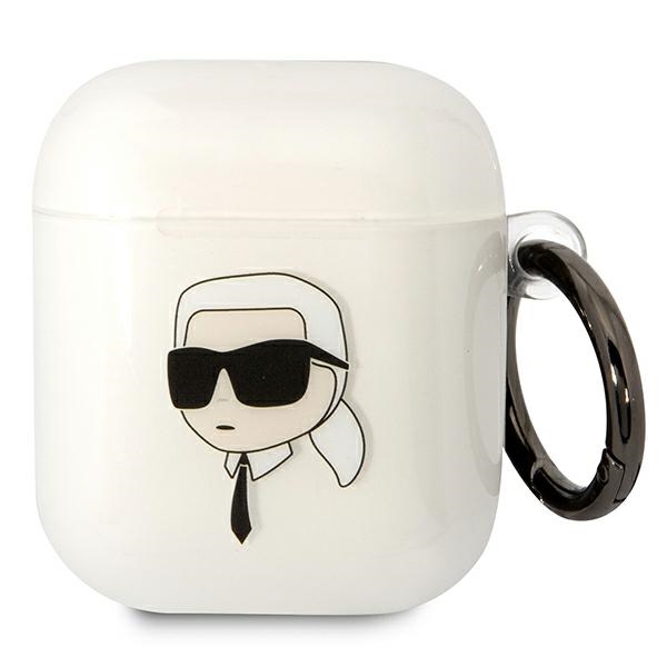 Karl Lagerfeld KLA2HNIKTCT läpinäkyvä suojus AirPods 1/2:lle Karlin pää