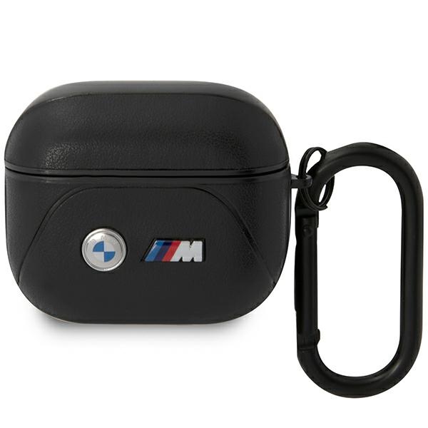 BMW BMA322PVTK AirPods 3 gen suojus musta/musta Leather Curved Line