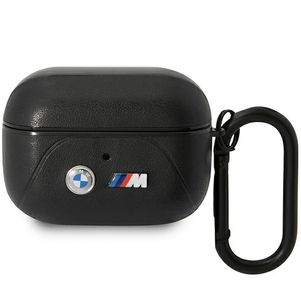 BMW BMAP22PVTK AirPods Pro suojus musta/musta Leather Curved Line