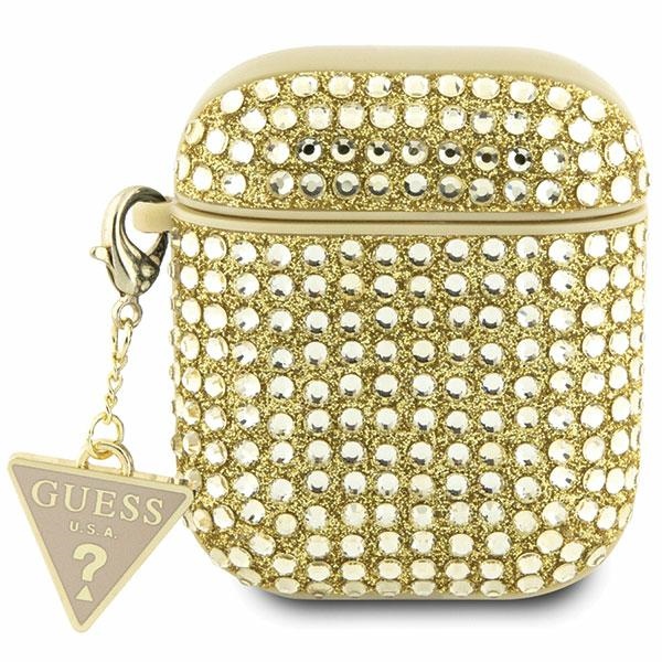 Guess GUA2HDGTPD AirPods 1/2 suojus kultainen/kultainen Rhinestone Triangle Charm