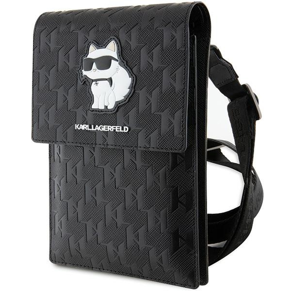 Karl Lagerfeld Suojakuori KLWBSAKHPCK Handbag - Musta Saffiano Monogram Choupette