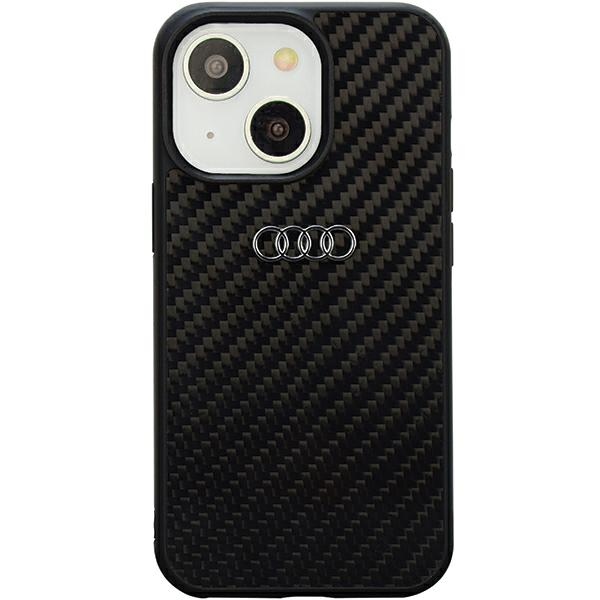 Audi Carbon Fiber Suojakuori iPhone 14 6.1 musta/musta kova kuori AU-TPUPPCIP14-R8/D2-BK