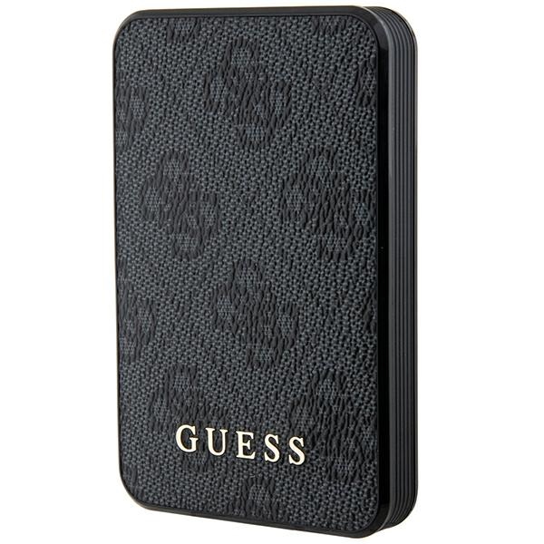 Guess Powerbank 15W GUPB5LP4GEGK 5000mAh musta/musta 4G nahka metalli logo