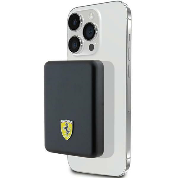 Ferrari Metal Logo MagSafe varavirtalähde 15W 5000mAh - musta