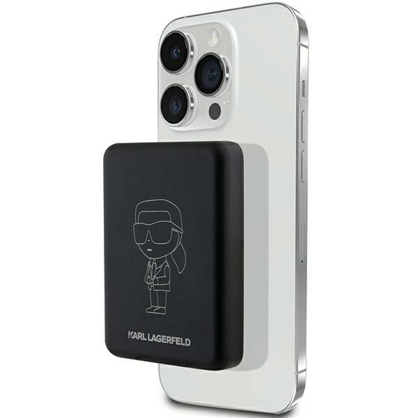 Karl Lagerfeld NFT Outline Ikonik MagSafe 5000mAh induktio varavirtalahde - musta