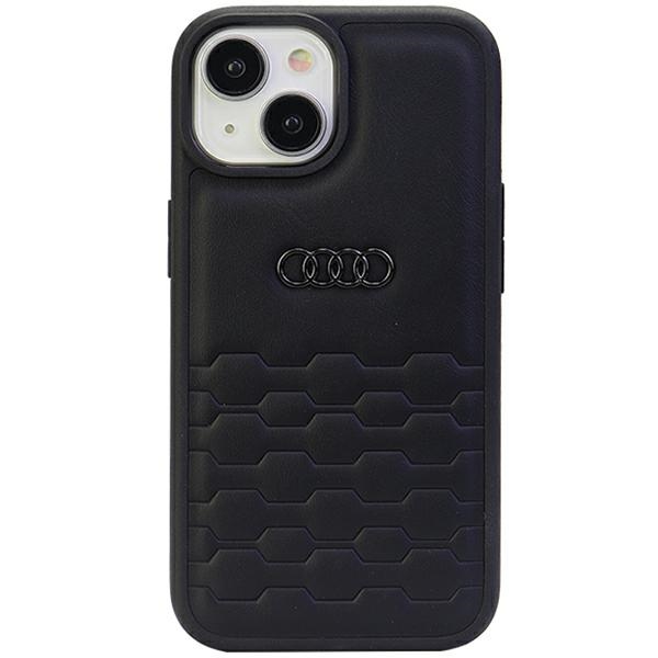 Audi GT synteettinen nahkasuojakuori iPhone 15 Plus:lle - musta