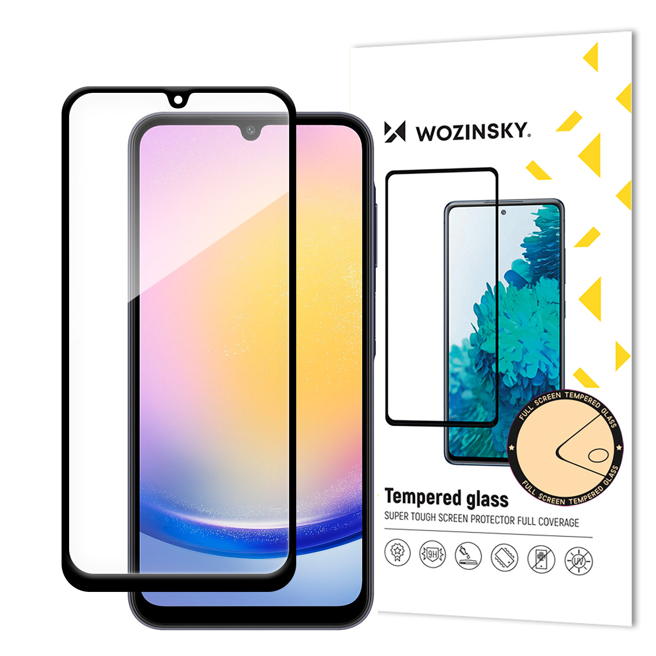 Wozinsky Full Glue karkaistu lasi mustalla reunuksella Samsung A25