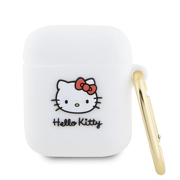 Hello Kitty Silicone 3D Kitty Head suojakuori AirPods 1/2:lle - valkoinen