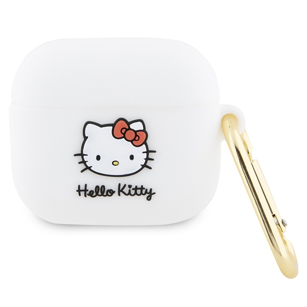 Hello Kitty Silicone 3D Kitty Head suojakuori AirPods 3:lle - valkoinen