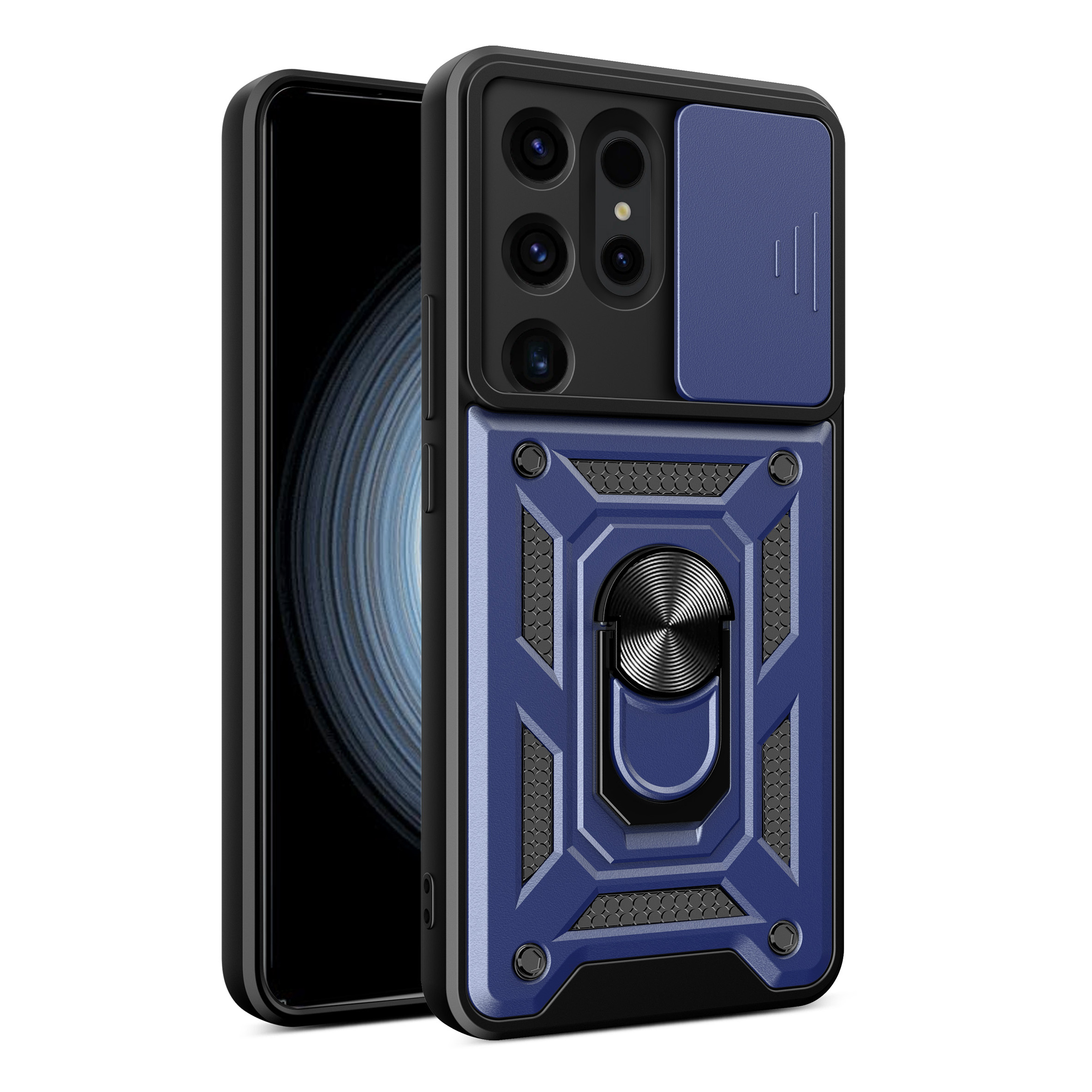 Hybrid Armor Camshield panssarisuojakuori Samsung Galaxy S24 Ultralle kamerasuojalla - sininen