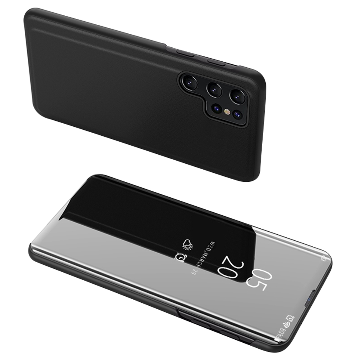 Clear View suojakuori Samsung S24 Ultralle läpällä - musta