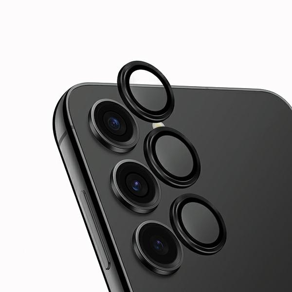 Uniq Optix Aluminum kameran linssin Näytönsuoja Samsung Galaxy S24 -kameralle applikaattorilla - musta