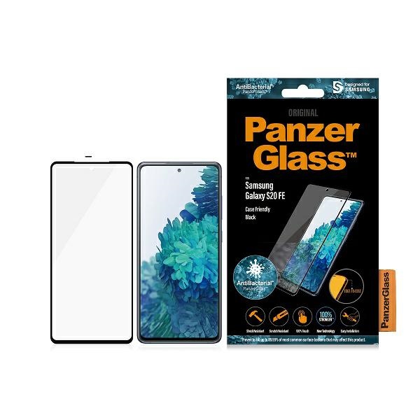 PanzerGlass E2E Microfracture antibakteerinen suojalasi Samsung Galaxy S20 FE - mustalla kehyksellä