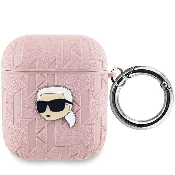 Karl Lagerfeld Monogram Karl Head suojakuori AirPods 1 / 2:lle - vaaleanpunainen