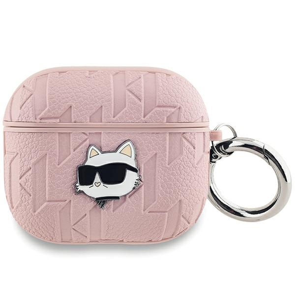 Karl Lagerfeld Monogram Choupette Head suojakuori AirPods 3:lle - vaaleanpunainen