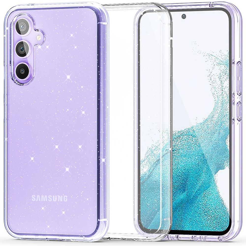 Tech-Protect FlexAir Hybrid Suojakuori Samsung Galaxy S23 FE:lle - läpinäkyvä-glitter