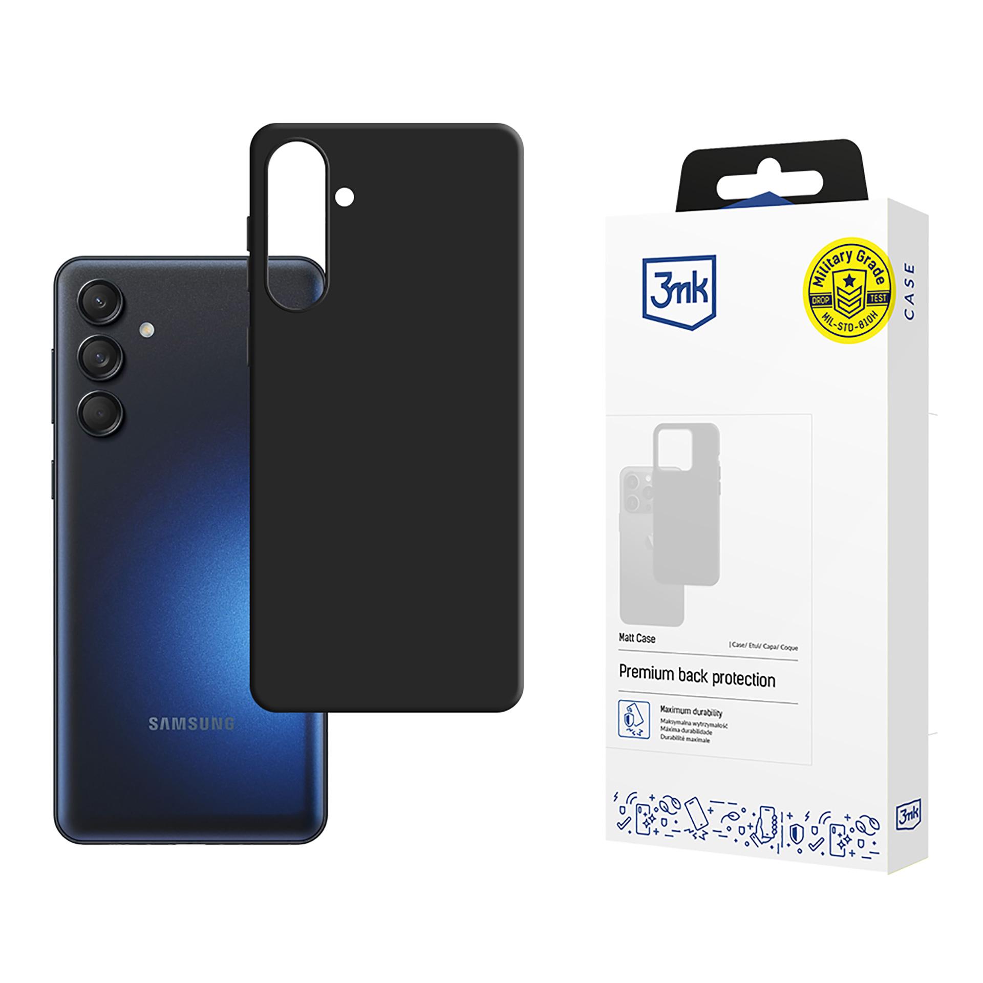3mk Matt Case -suojakuori Samsung Galaxy M55:lle - musta