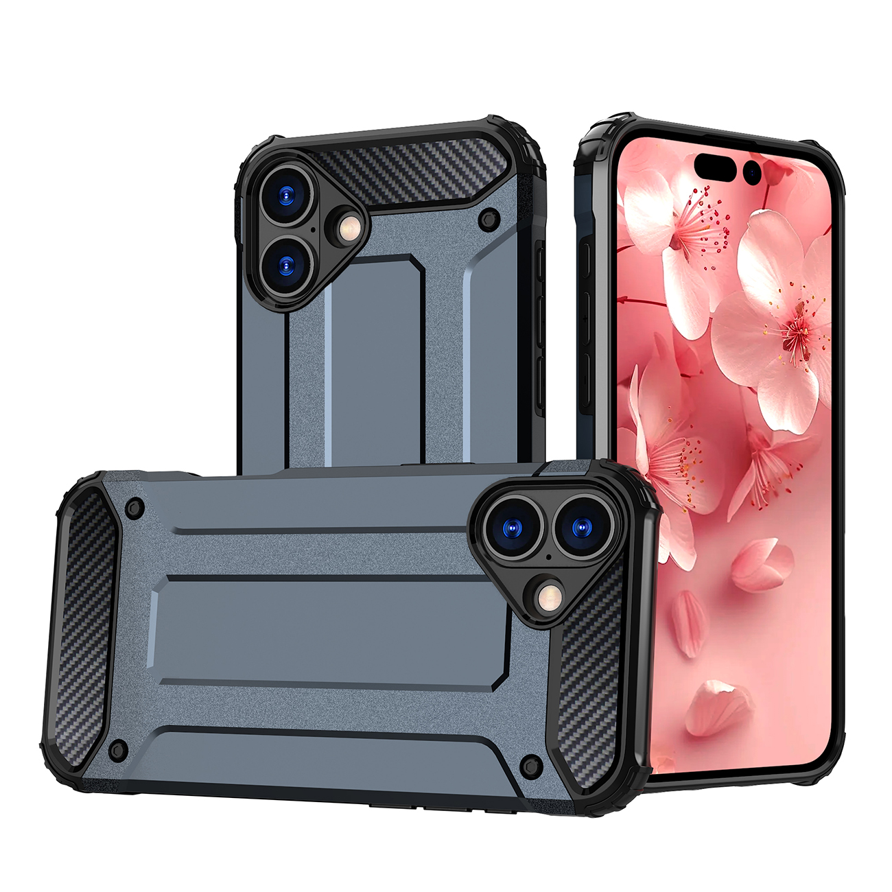 Hybrid Armor Suojakuori iPhone 16 Plus:lle - Sininen