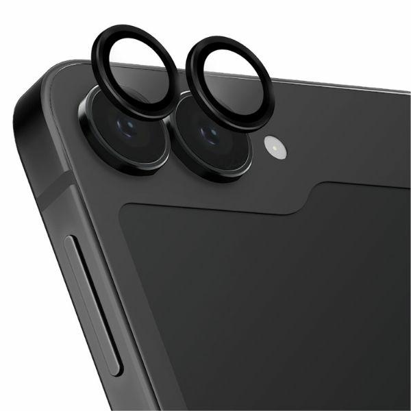 Uniq Optix Aluminium Tempered Glass linssille aplikaattorilla Samsung Galaxy Z Flip 6 - musta