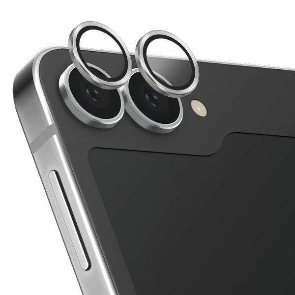 Uniq Optix Aluminium Tempered Glass linssille aplikaattorilla Samsung Galaxy Z Flip 6 - valkoinen