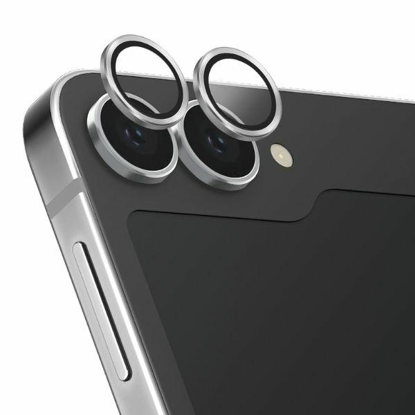 Uniq Optix Aluminium Tempered Glass linssille aplikaattorilla Samsung Galaxy Z Flip 6 - hopea