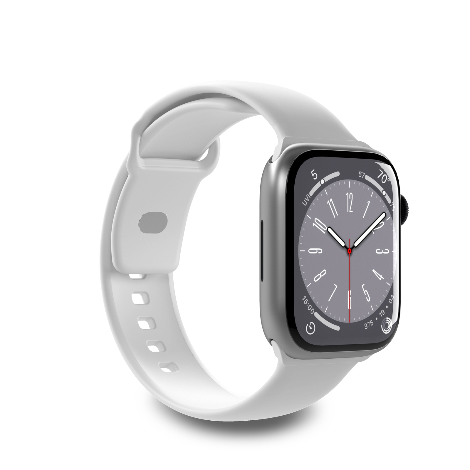 Puro Icon Silikoninen Hihna Apple Watch 42 / 44 / 45 / 49 mm:lle - Valkoinen (2 kpl)