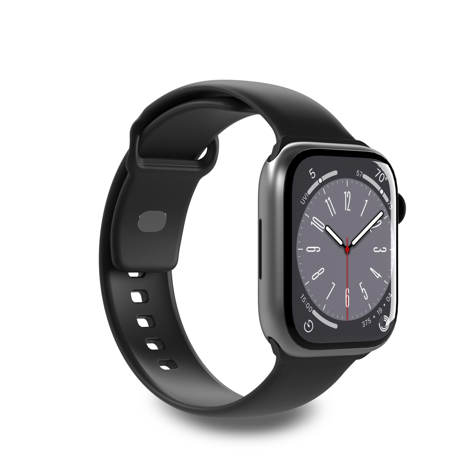 Puro Icon Silikoninen Hihna Apple Watch 42 / 44 / 45 / 49 mm:lle - Musta (2 kpl)