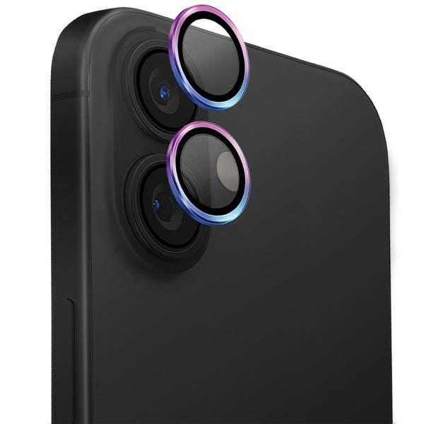 Uniq Optix alumiinikamerasuoja aplikaattorilla iPhone 16 / iPhone 16 Plus - iriseeraava