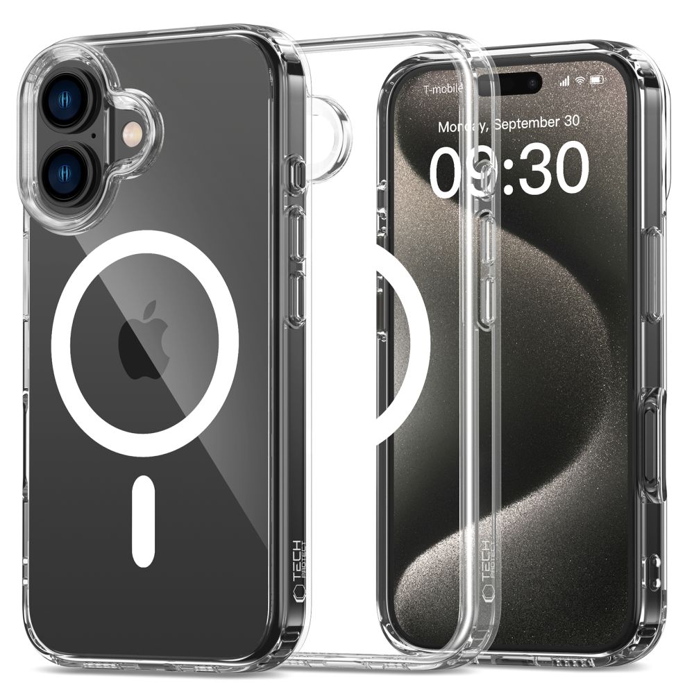 Tech-Protect FlexAir Hybrid MagSafe Suojakuori iPhone 16:lle - läpinäkyvä