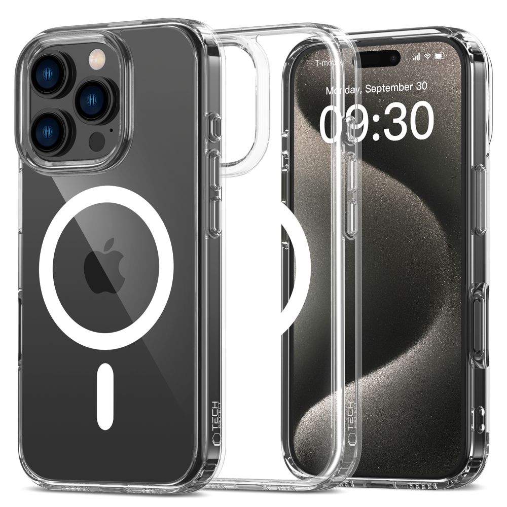 Tech-Protect FlexAir Hybrid MagSafe Suojakuori iPhone 16 Pro Max:lle - läpinäkyvä