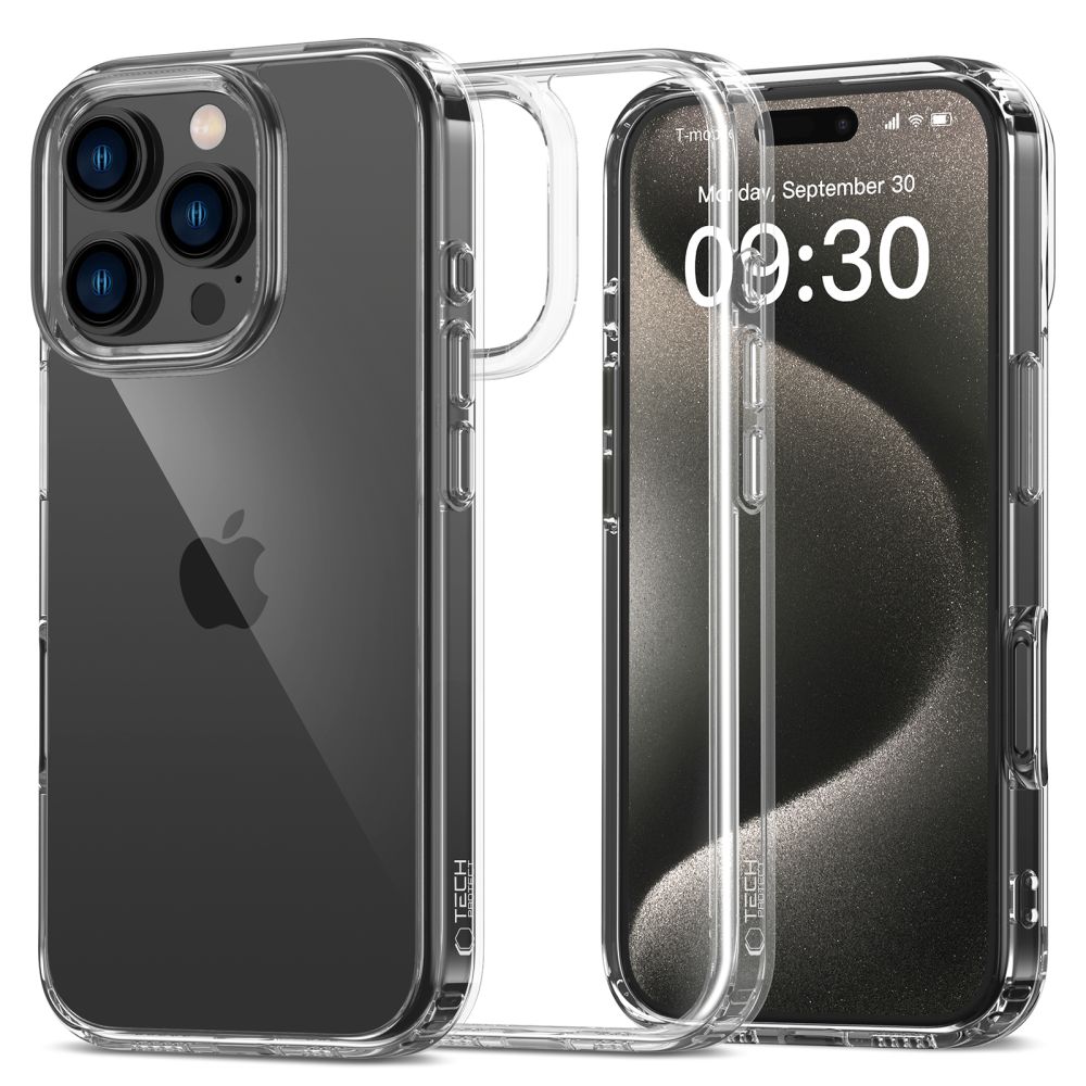Tech-Protect FlexAir Hybrid Suojakuori iPhone 16 Pro:lle - läpinäkyvä
