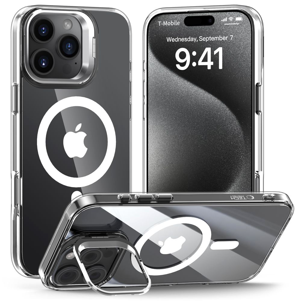 Tech-Protect MagStand MagSafe Suojakuori iPhone 16 Pro:lle - Kirkas
