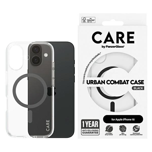 CARE by PanzerGlass Flagship suojakuori iPhone 16 6.1' musta/musta MagSafe 1345