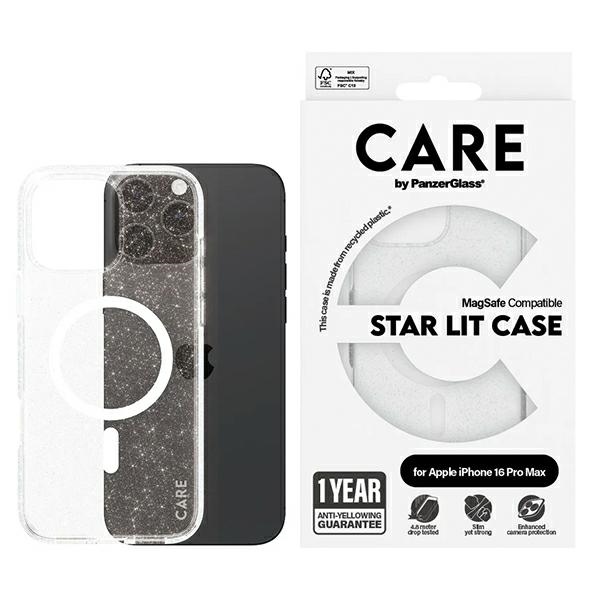 CARE by PanzerGlass Flagship Star Lit suojakuori iPhone 16 Pro Max 6.9' valkoinen/valkoinen MagSafe 1344