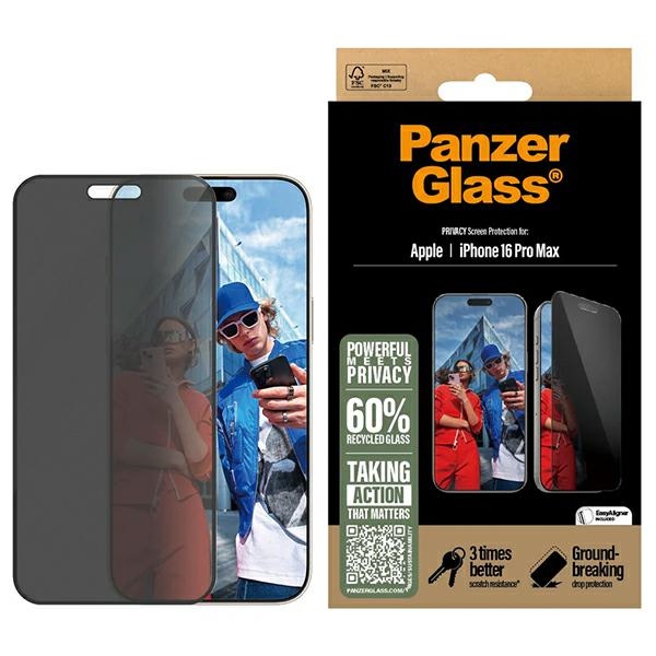 PanzerGlass Privacy näytönsuoja iPhone 16 Pro Max 6.9' Ultra-Wide Fit P2864