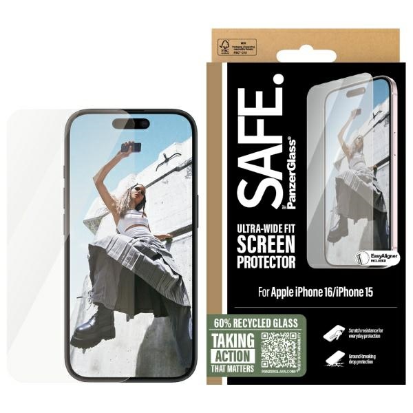 SAFE by PanzerGlass iPhone 16 6.1' näytönsuoja Ultra-Wide Fit SAFE95875