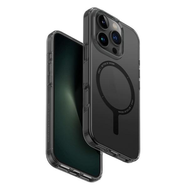 Uniq Clario kotelo iPhone 16 Pro 6.3" Magclick latauksella - savunharmaa