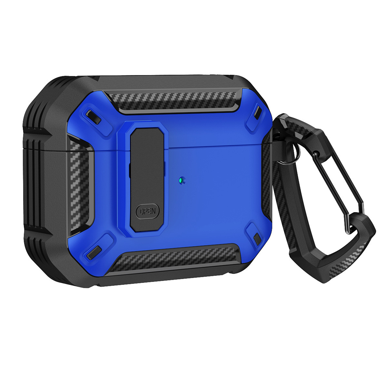 AirPods 4 armor-kotelo karabiinilla - sininen
