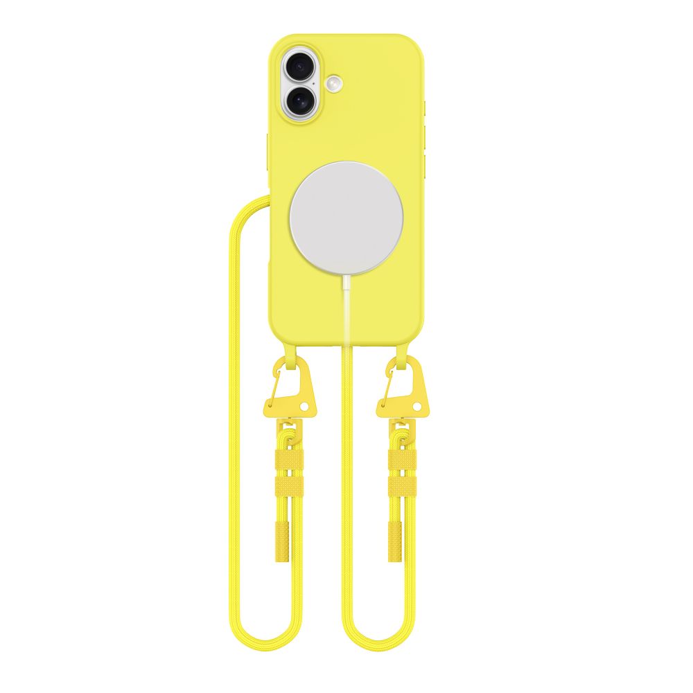Tech-Protect MagNecklace MagSafe Suojakuori kaulanauhasolmulla iPhone 16:lle - Keltainen