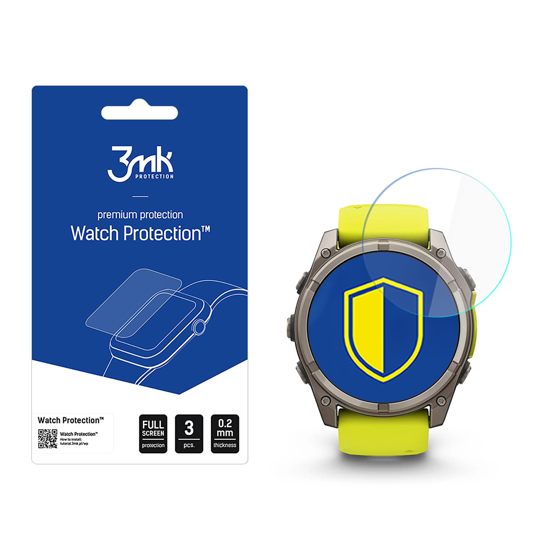 Hybridilasi 3mk Watch Protection FlexibleGlass Garmin Fenix 8 Solar/Sapphire 51mm:lle