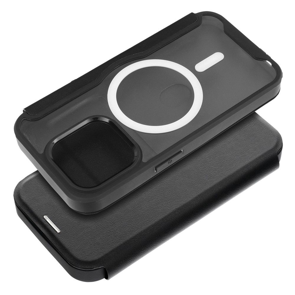 Flip case for iPhone 15 PLUS Smart Mag compatible with MagSafe black